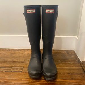 Hunter Boots- Black Size 7